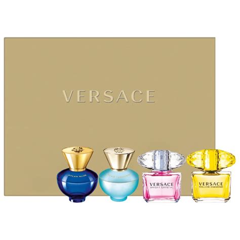 versace mini deluxe perfume set|Versace miniature perfume set.